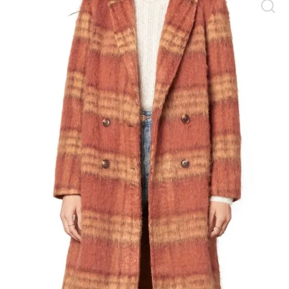 Cupcakes & Cashmere plaid long coat